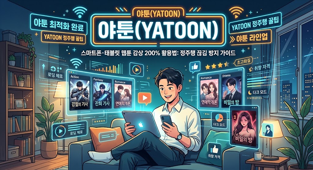 스마트폰·태블릿 웹툰 감상 200% 활용법:  야툰 정주행 끊김 방지 가이드